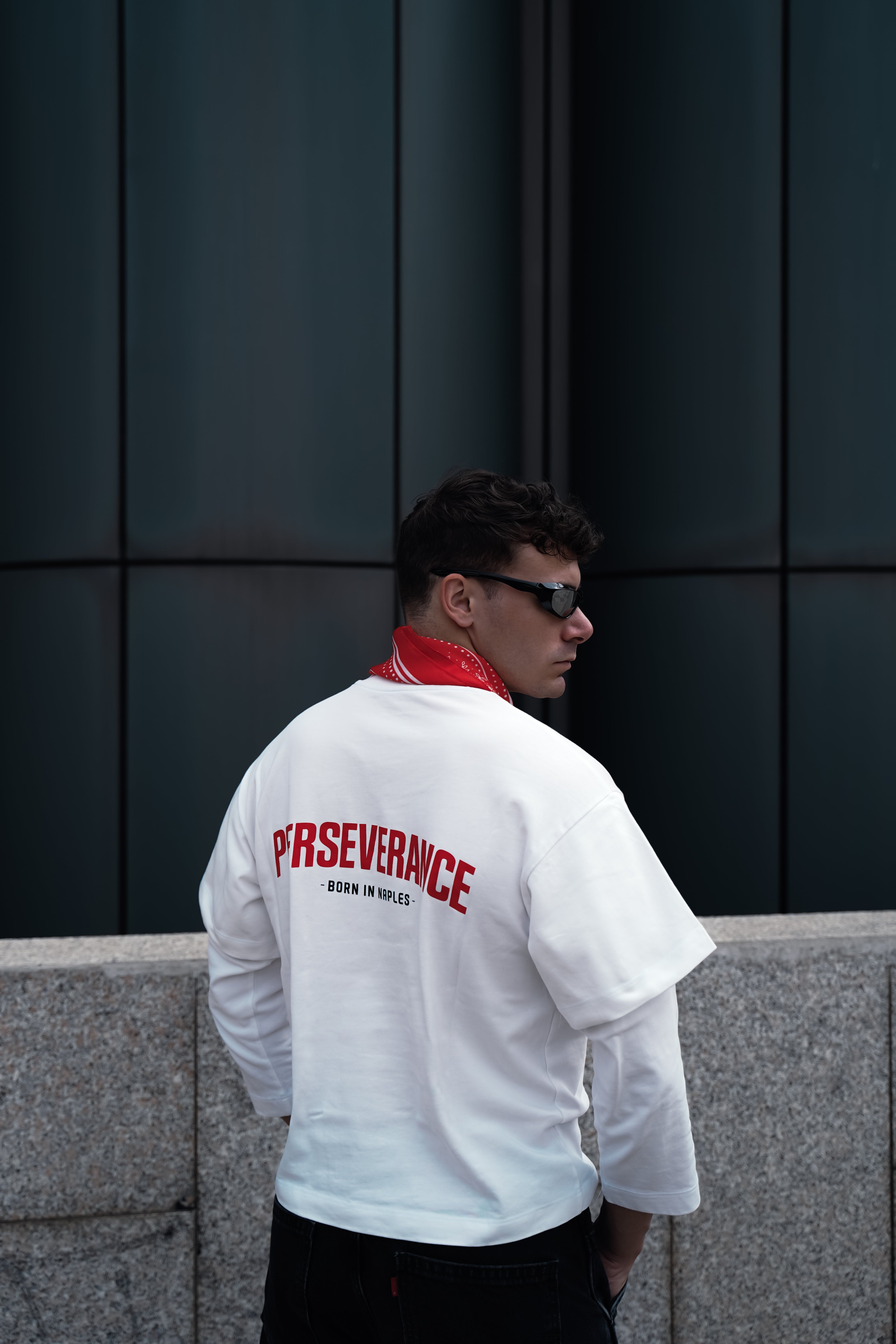 T-Shirt Loong Sleeve Born In Naples RED