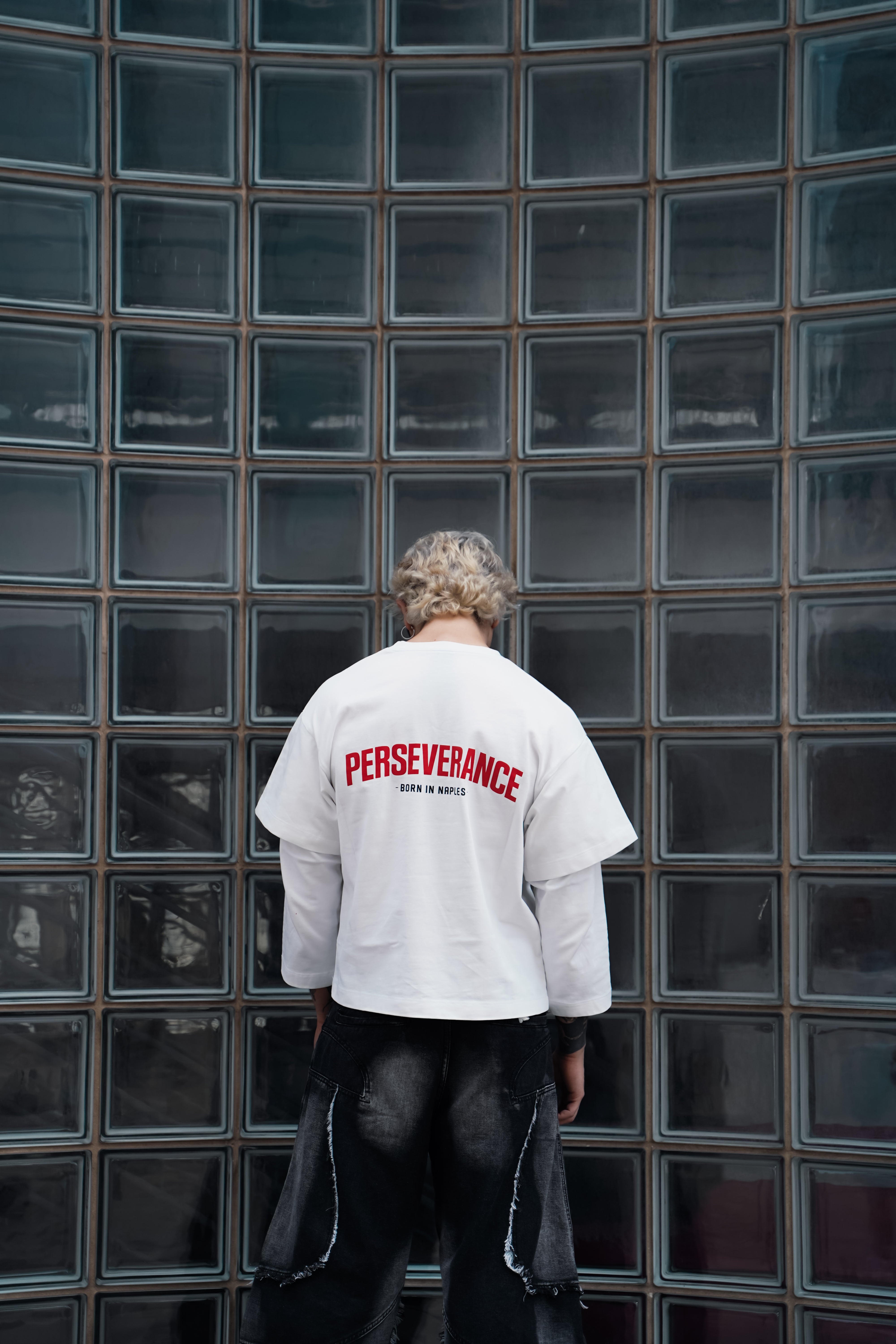 T-Shirt Loong Sleeve Born In Naples RED