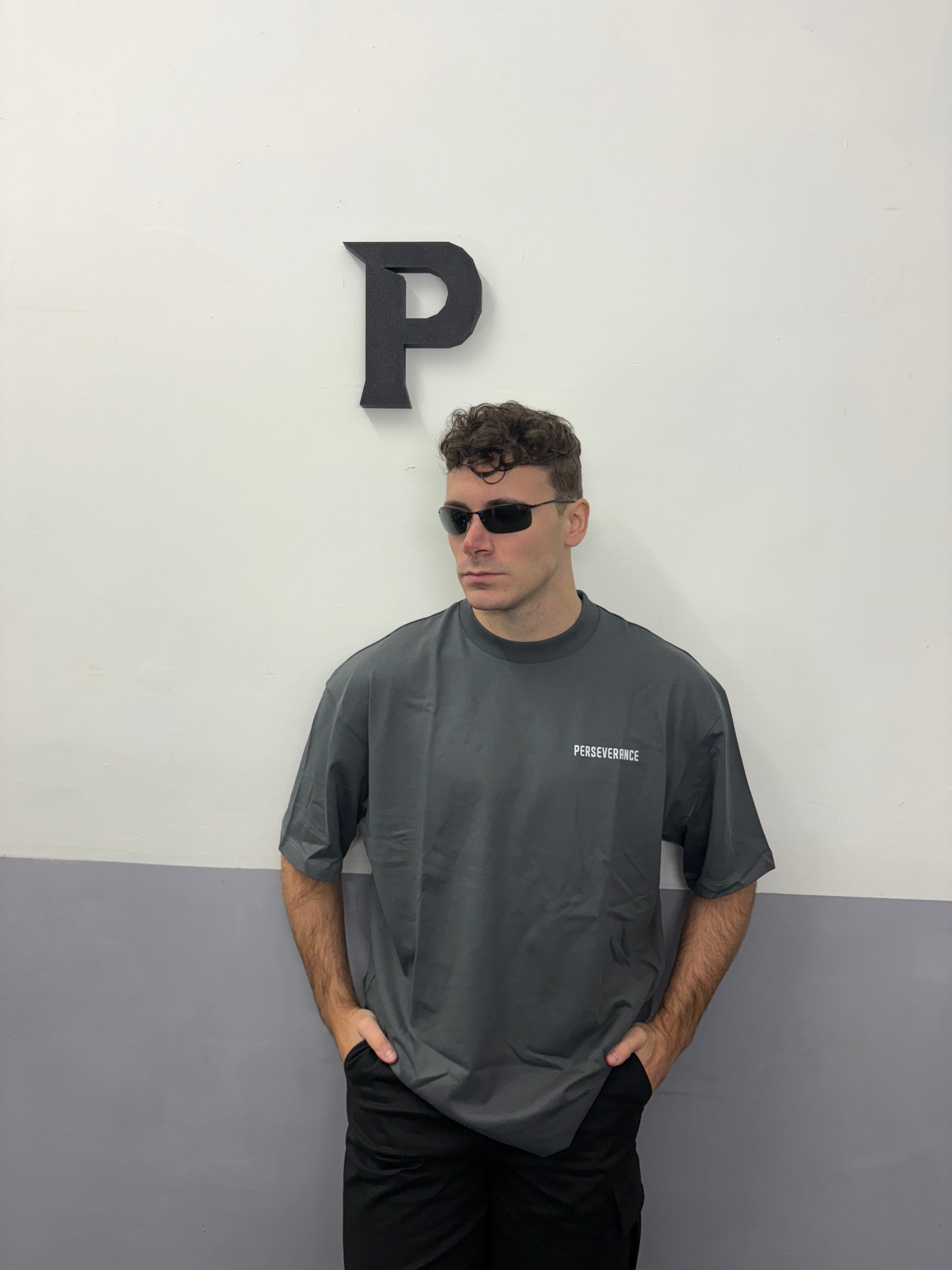 T-Shirt Small Logo Left Grigia