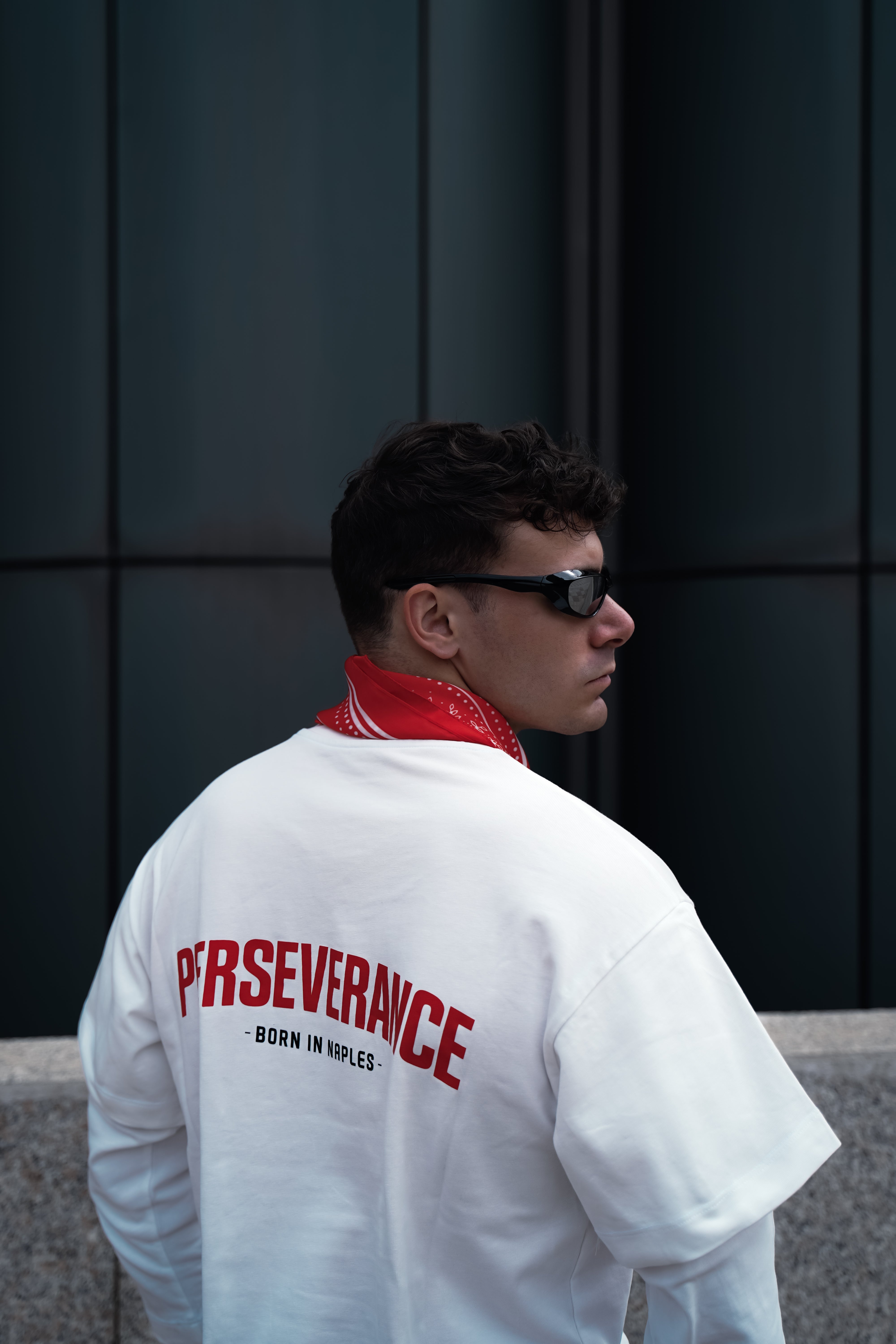 T-Shirt Loong Sleeve Born In Naples RED