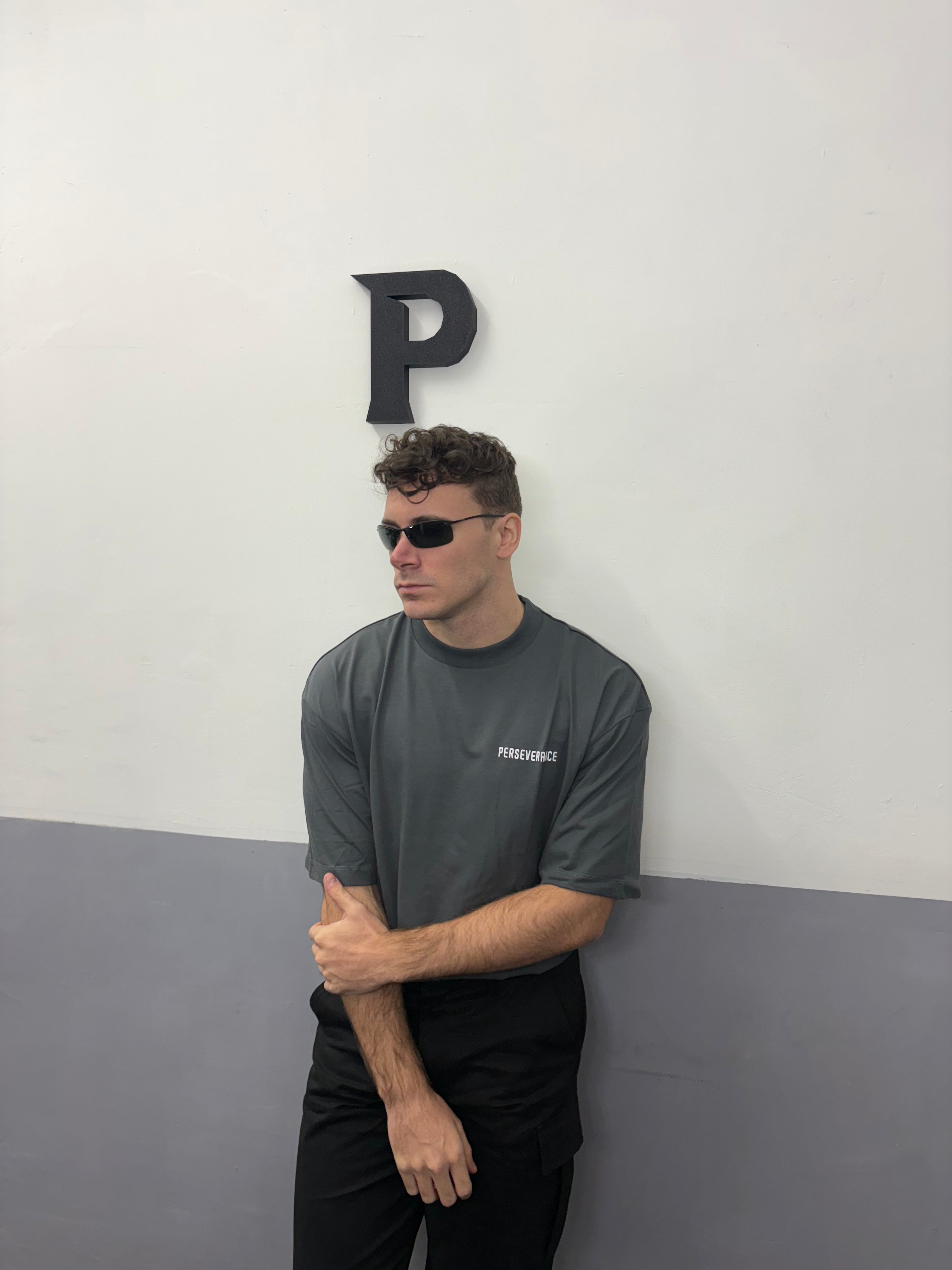 T-Shirt Small Logo Left Grigia